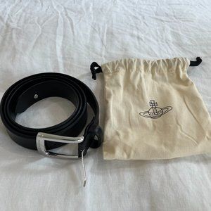 Vivian Westwood Black Leather Belt size 34 - 40
